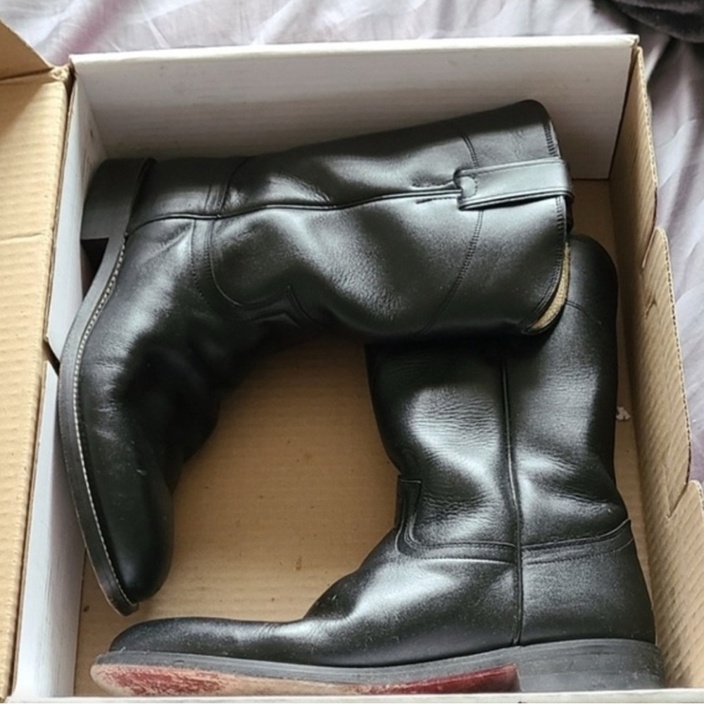 Justin 10” Western Roper Equestrian Boots Black, Men’s 8 1/2 D.